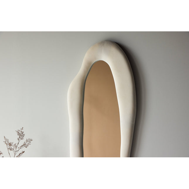 Louisville peili 66x185 cm - MDF ja beige kangas / kirkas lasi - KalusteDuo_Huonekaluliike_Peili