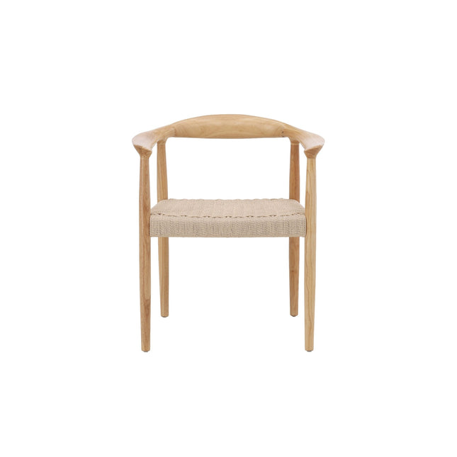 Lovön ruokatuoli 2 kpl - kumipuurunko valkolakattu / beige köysi - KalusteDuo_Huonekaluliike_Tuoli