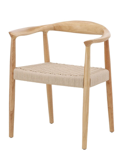 Lovön ruokatuoli 2 kpl - kumipuurunko valkolakattu / beige köysi - KalusteDuo_Huonekaluliike_Tuoli