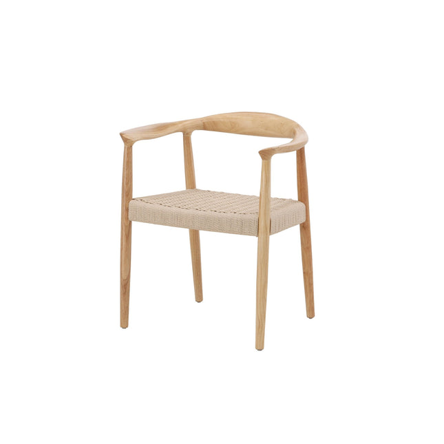 Lovön ruokatuoli 2 kpl - kumipuurunko valkolakattu / beige köysi - KalusteDuo_Huonekaluliike_Tuoli