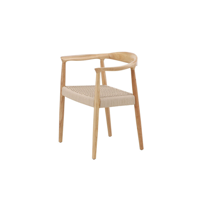 Lovön ruokatuoli 2 kpl - kumipuurunko valkolakattu / beige köysi - KalusteDuo_Huonekaluliike_Tuoli