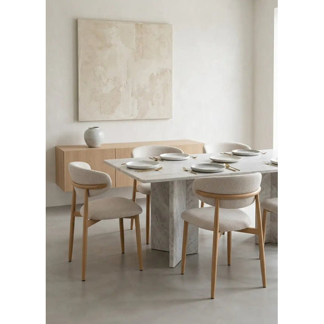 Lulu ruokatuoli - vaalea beige / tammi - KalusteDuo_Huonekaluliike_Ruokatuoli