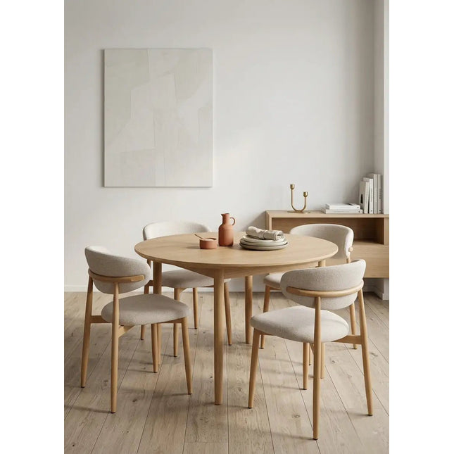 Lulu ruokatuoli - vaalea beige / tammi - KalusteDuo_Huonekaluliike_Ruokatuoli