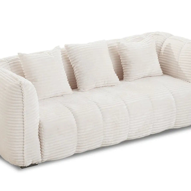 Lumo 3‑istuttava sohva - vaalea vakosametti - KalusteDuo_Huonekaluliike_3 istuttava sohva
