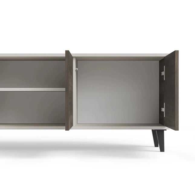 Lumo TV‑taso 200 cm – pähkinä/cashmere - #KalusteDuo_#Huonekaluliike_TV-taso