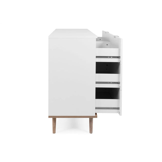 Malmö - lipasto 120 cm – valkoinen/sonoma - tammi - KalusteDuo_Huonekaluliike_lipasto