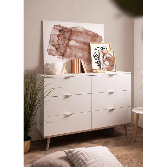 Malmö - lipasto 120 cm – valkoinen/sonoma - tammi - KalusteDuo_Huonekaluliike_lipasto