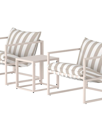 Mesena oleskeluryhmä - beige / raita valkoinen beige - KalusteDuo_Huonekaluliike_Oleskeluryhmä ulkokäyttöön