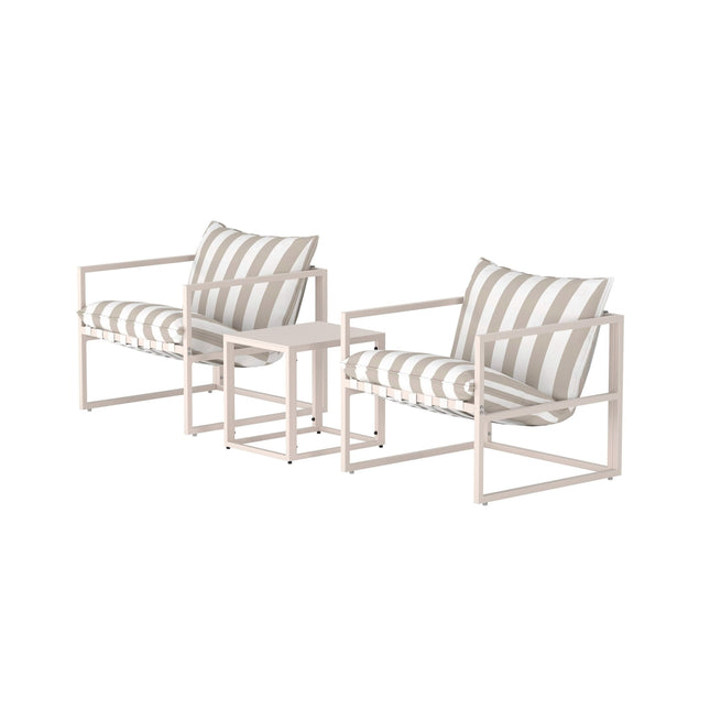 Mesena oleskeluryhmä - beige / raita valkoinen beige - KalusteDuo_Huonekaluliike_Oleskeluryhmä ulkokäyttöön