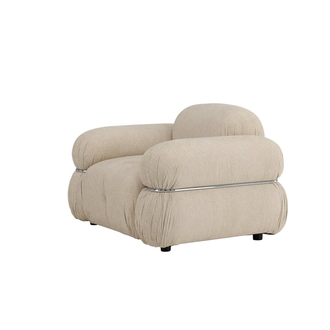 Mika 1-istuttava sohva - hopea runko / beige - KalusteDuo_Huonekaluliike_Nojatuoli