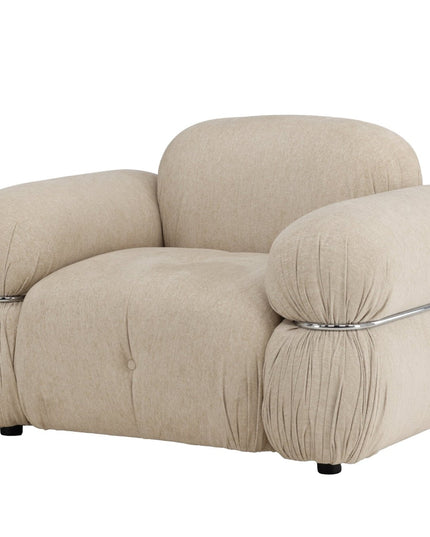 Mika 1-istuttava sohva - hopea runko / beige - KalusteDuo_Huonekaluliike_Nojatuoli