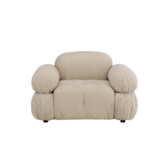 Mika 1-istuttava sohva - hopea runko / beige - KalusteDuo_Huonekaluliike_Nojatuoli