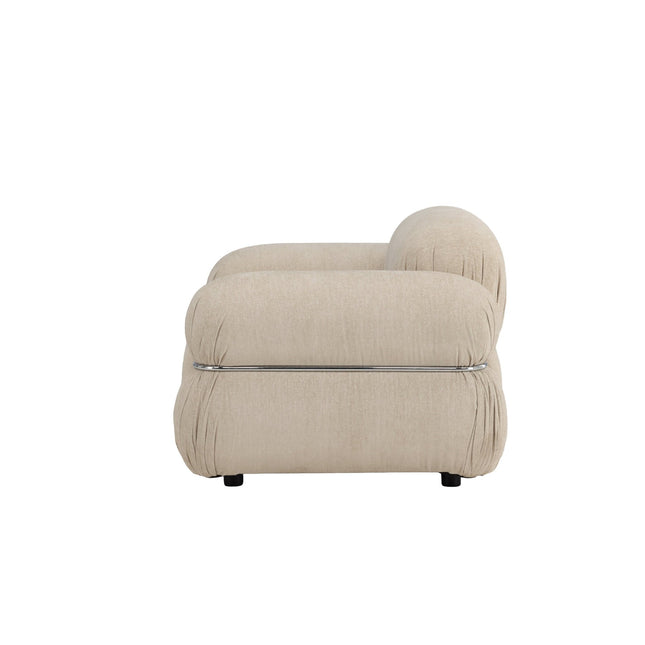 Mika 1-istuttava sohva - hopea runko / beige - KalusteDuo_Huonekaluliike_Nojatuoli