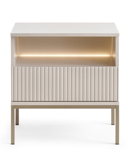 Mona yöpöytä LED‑valolla - #KalusteDuo_#Huonekaluliike_yöpöytä