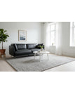 Black leather / Moon 3-seater sofa