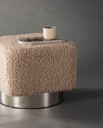 Newton rahi/pouf - Hopea / Beige teddy - KalusteDuo_Huonekaluliike_Rahi
