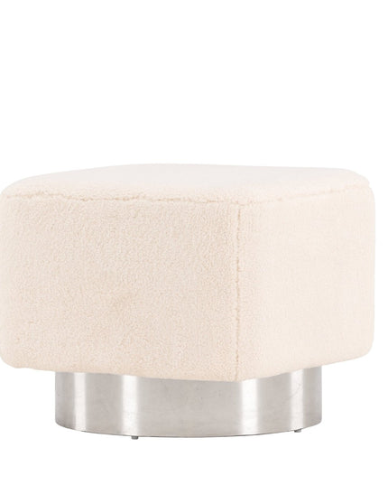 Newton rahi/pouf - Hopea / Luonnonvalkoinen fleece - KalusteDuo_Huonekaluliike_Rahi