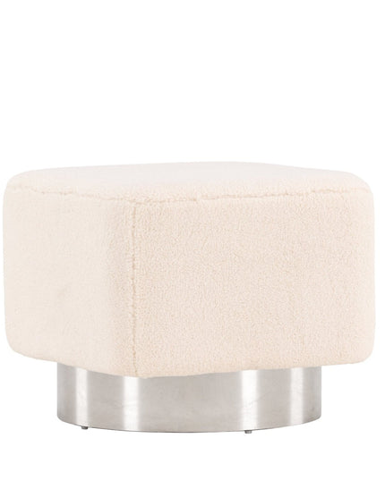 Newton rahi/pouf - Hopea / Luonnonvalkoinen fleece - KalusteDuo_Huonekaluliike_Rahi