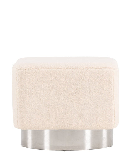 Newton rahi/pouf - Hopea / Luonnonvalkoinen fleece - KalusteDuo_Huonekaluliike_Rahi