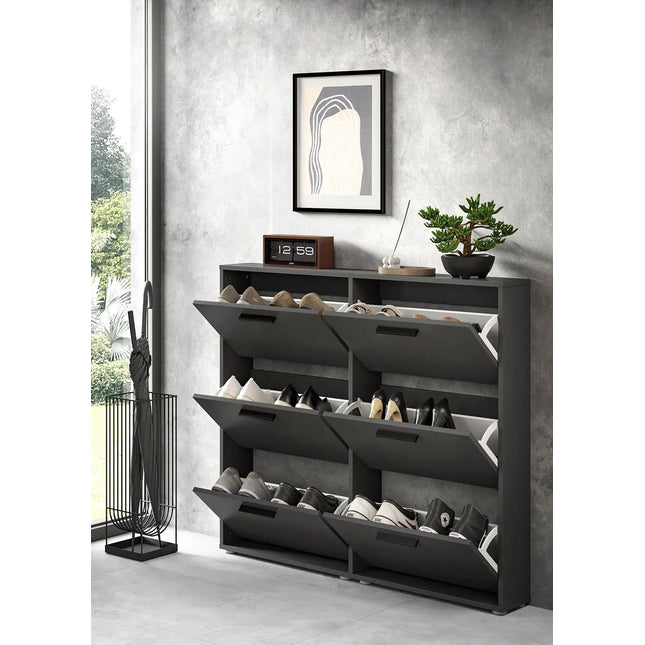 Nook kenkäkaappi 116 cm – antrasiitti - KalusteDuo_Huonekaluliike_kenkäkaappi