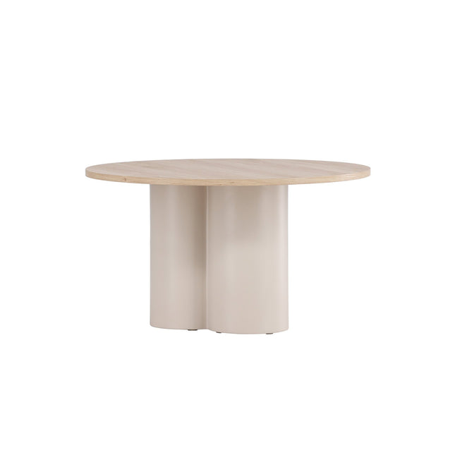 Olivia sohvapöytä ⌀80x45 cm - Beige / Valkolakattu - KalusteDuo_Huonekaluliike_Pöytä