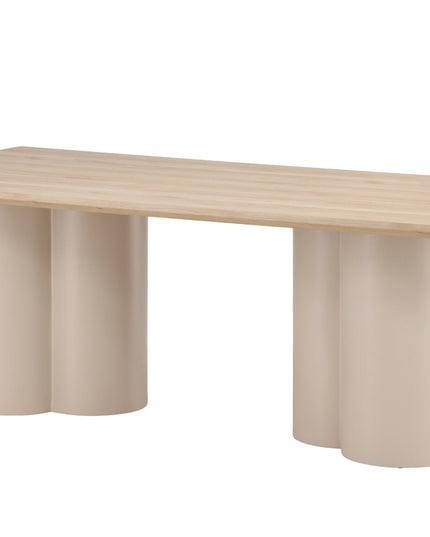 Olivia suorakaiteen muotoinen ruokapöytä 100x210 cm - Beige / Valkolakattu - KalusteDuo_Huonekaluliike_Ruokapöytä