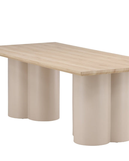Olivia suorakaiteen muotoinen ruokapöytä 100x210 cm - Beige / Valkolakattu - KalusteDuo_Huonekaluliike_Ruokapöytä