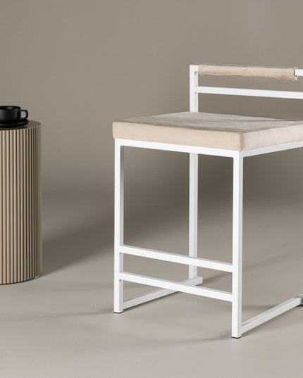Opelika baarituoli 1 kpl - valkoinen / beige/ FSC 100% - KalusteDuo_Huonekaluliike_Tuoli
