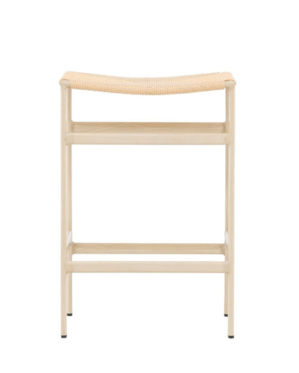 Polly baarituoli 2 kpl - valkolakattu / beige luonnonköysi - KalusteDuo_Huonekaluliike_Tuoli