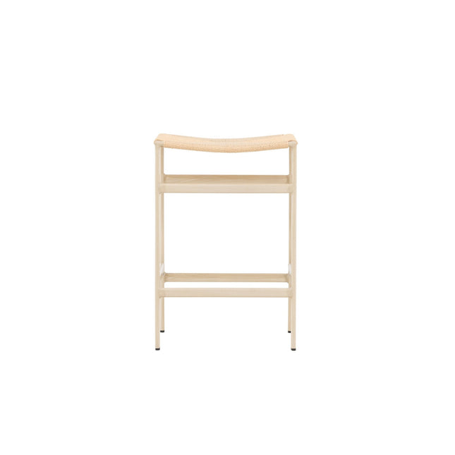 Polly baarituoli 2 kpl - valkolakattu / beige luonnonköysi - KalusteDuo_Huonekaluliike_Tuoli