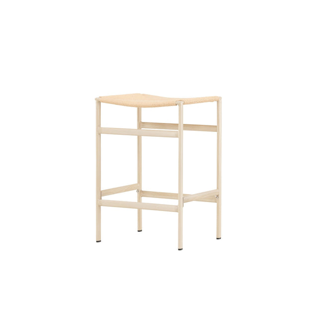 Polly baarituoli 2 kpl - valkolakattu / beige luonnonköysi - KalusteDuo_Huonekaluliike_Tuoli