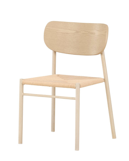 Polly ruokatuoli - valkolakattu / beige luonnonvärinen köysi - KalusteDuo_Huonekaluliike_Tuoli
