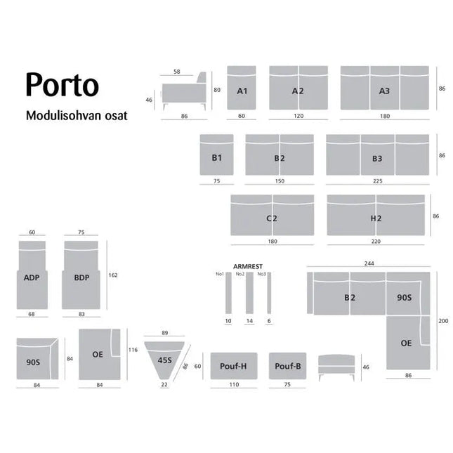 Porto kulmasohva - KalusteDuo_Huonekaluliike_Kulmasohva