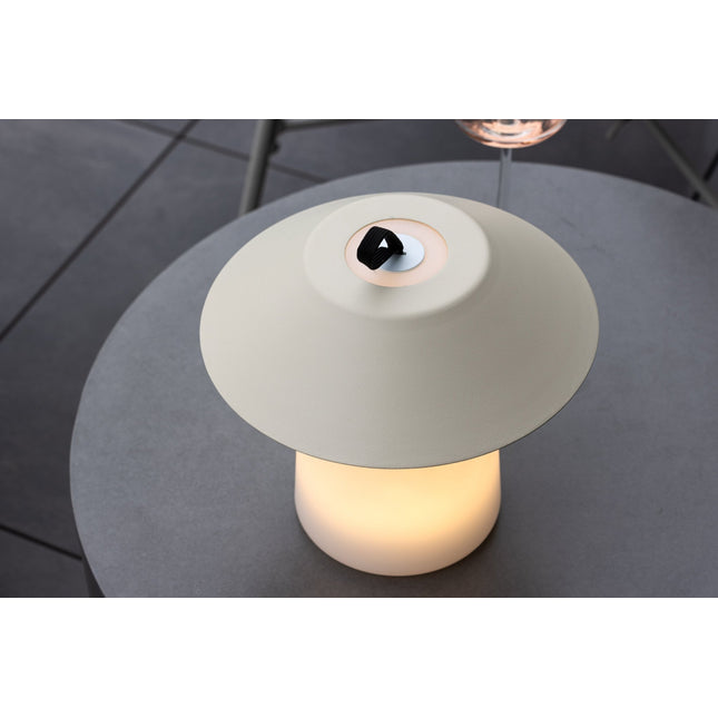 Rubu pöytävalaisin ø24*26cm - beige/valkoinen - KalusteDuo_Huonekaluliike_Valaisin ulkokäyttöön