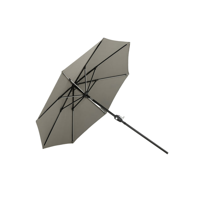 Sabal - aurinkovarjo LED-valolla - harmaa - 270cm - KalusteDuo_Huonekaluliike_Aurinkovarjo