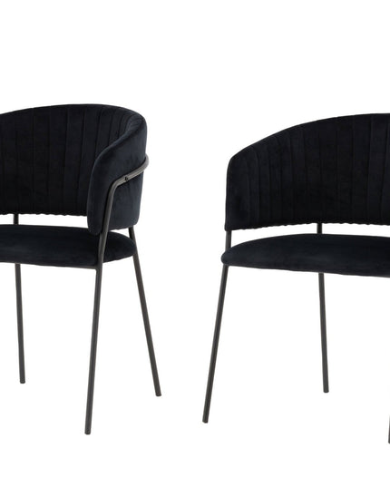 Selma ruokatuoli 2 kpl - musta / musta sametti - KalusteDuo_Huonekaluliike_Tuoli