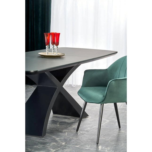 Silvest jatkettava ruokapöytä musta 180 - 220x89 cm - KalusteDuo_Huonekaluliike_Ruokapöytä