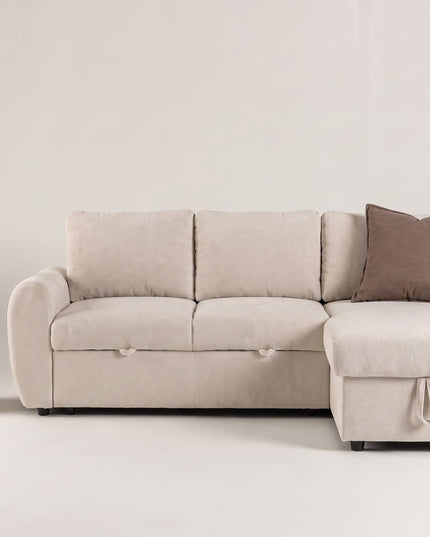 Teo divaanivuodesohva vaihdettavalla divaanilla - beige bouclé - #KalusteDuo_#Huonekaluliike_Sohva