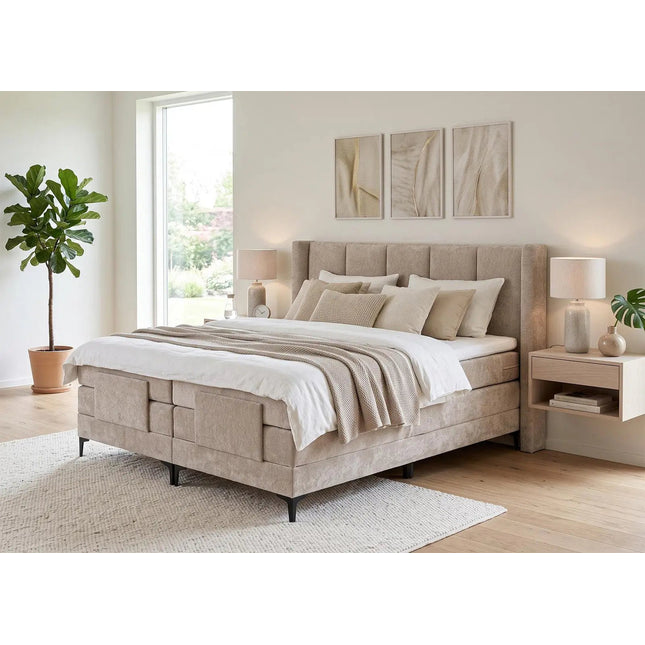 Tifano Duo moottorisänky - parivuodesetti beige (160×200 cm & 180×200 cm) - KalusteDuo_Huonekaluliike_Moottorisänky