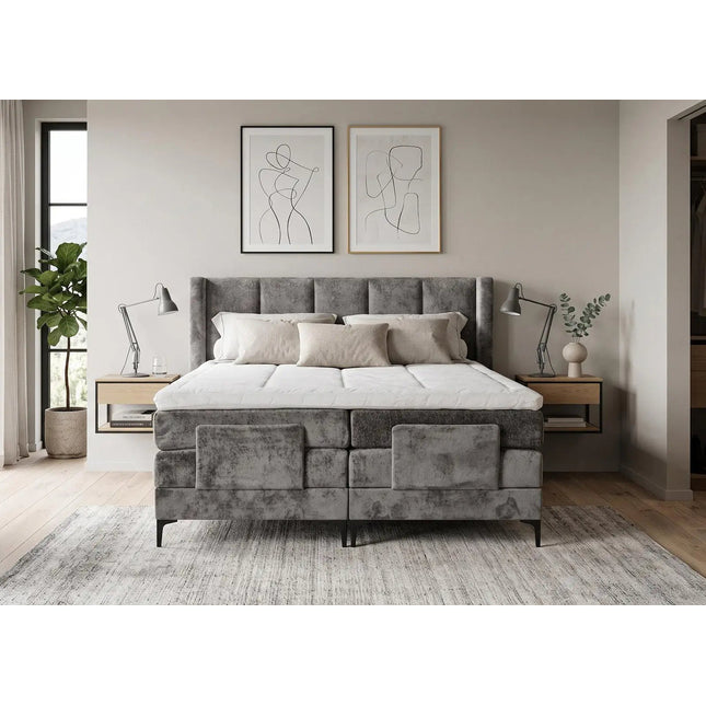 Tifano Duo moottorisänky - parivuodesetti harmaa (160×200 cm & 180×200 cm) - KalusteDuo_Huonekaluliike_Moottorisänky