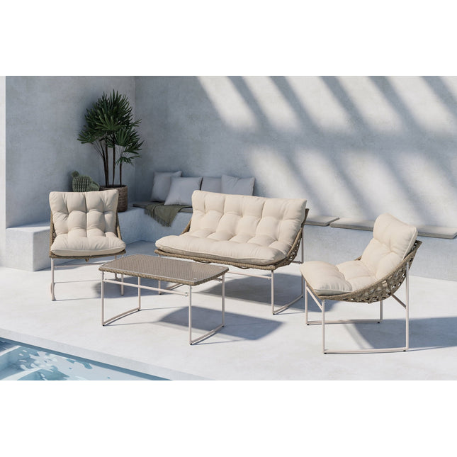 Tina sohvaryhmä ulkokäyttöön - beige / beige - KalusteDuo_Huonekaluliike_Oleskeluryhmä ulkokäyttöön