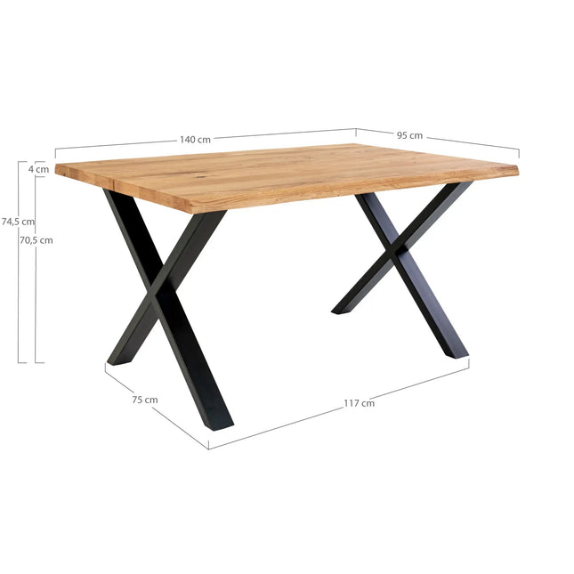 Toulon Lankkupöytä Tammi 140cm - KalusteDuo_Huonekaluliike_Ruokapöytä