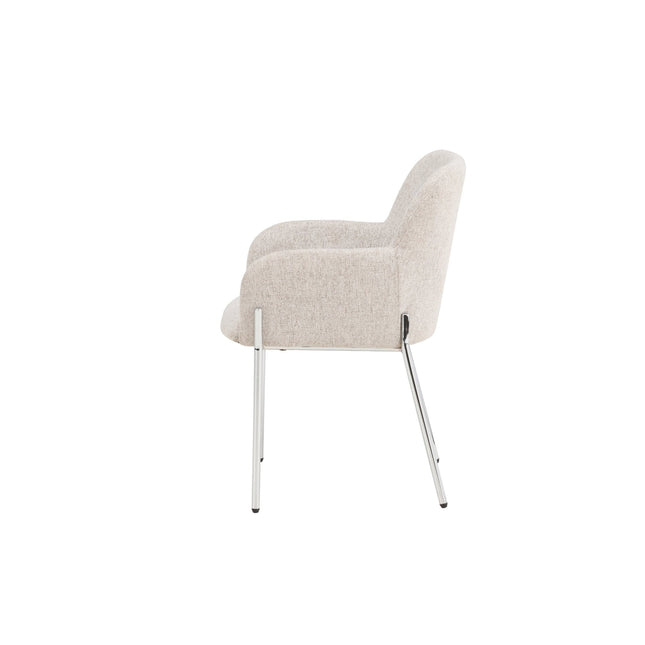 Vätö ruokatuoli - hopeakromirunko / beige kangas - KalusteDuo_Huonekaluliike_Tuoli