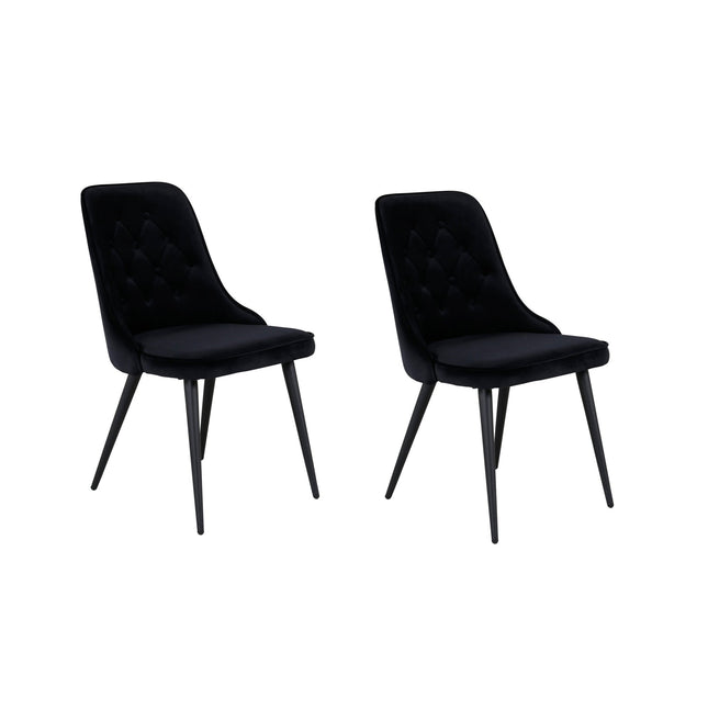 Velvet Deluxe ruokatuoli 2 kpl - mustat jalat / musta sametti - KalusteDuo_Huonekaluliike_Tuoli
