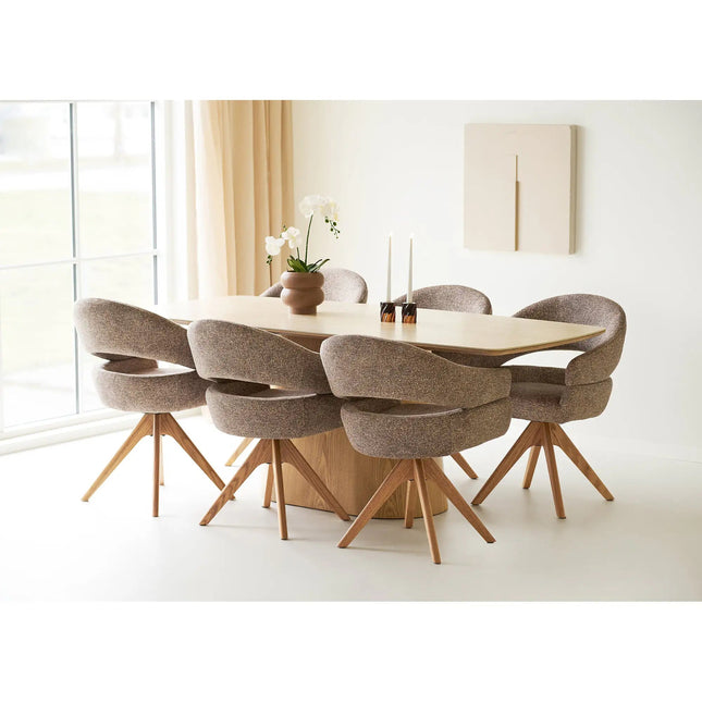 Visby ruokapöytä 90x200 keraamisella kannella - travertine/tammi - KalusteDuo_Huonekaluliike_Ruokapöytä